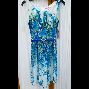 🌸Missy Sleeveless Chiffon Belted Spring Dress with Attached Slip